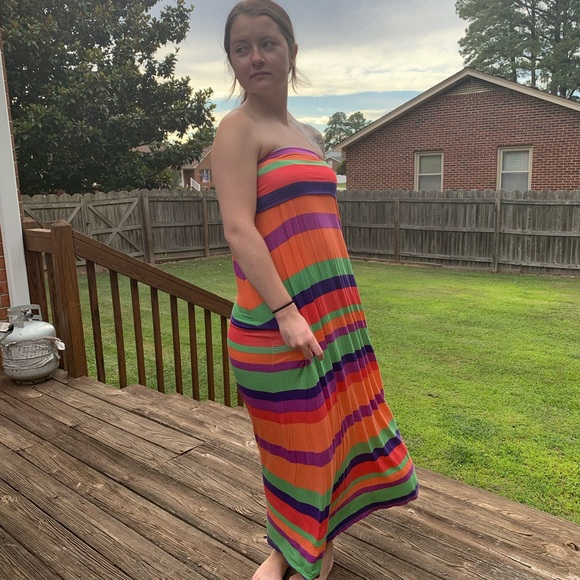 Willi Smith striped spandex tank dress - Picture 3 of 7